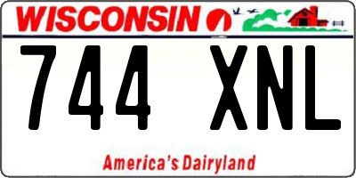 WI license plate 744XNL