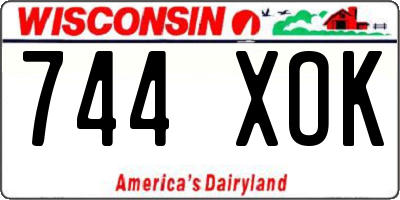 WI license plate 744XOK