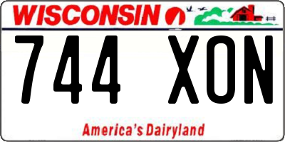 WI license plate 744XON