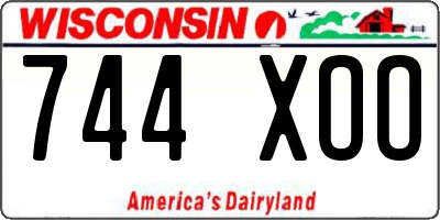 WI license plate 744XOO