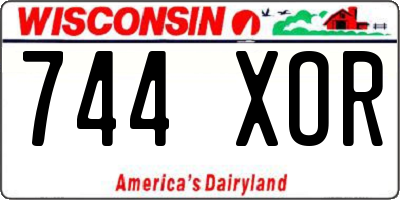 WI license plate 744XOR