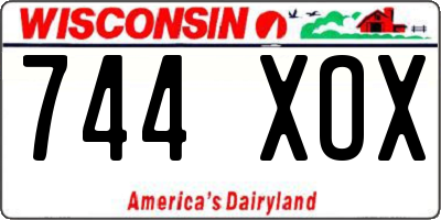 WI license plate 744XOX