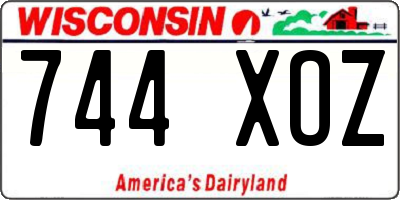 WI license plate 744XOZ