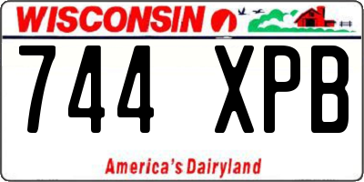 WI license plate 744XPB