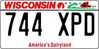 WI license plate 744XPD