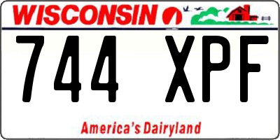 WI license plate 744XPF
