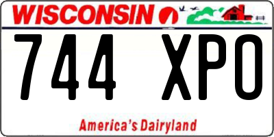 WI license plate 744XPO