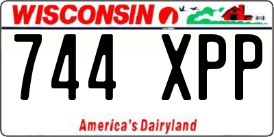 WI license plate 744XPP