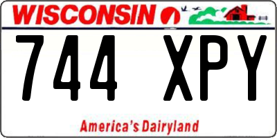 WI license plate 744XPY