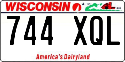 WI license plate 744XQL