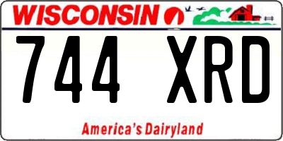 WI license plate 744XRD