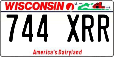 WI license plate 744XRR