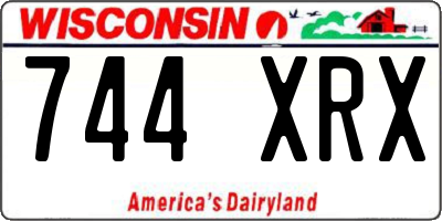 WI license plate 744XRX