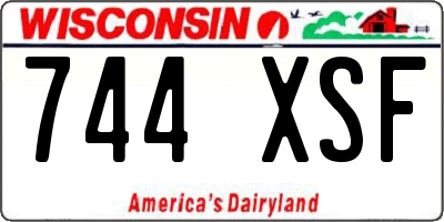 WI license plate 744XSF