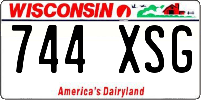 WI license plate 744XSG