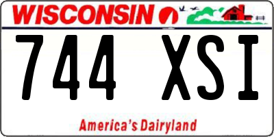 WI license plate 744XSI