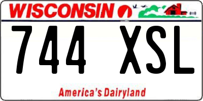 WI license plate 744XSL