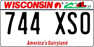 WI license plate 744XSO