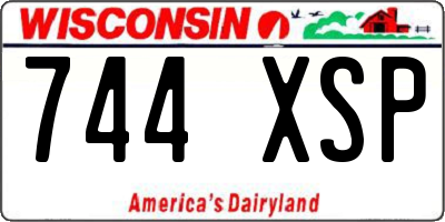 WI license plate 744XSP