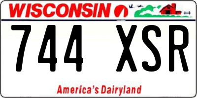 WI license plate 744XSR