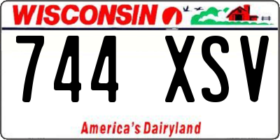 WI license plate 744XSV