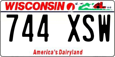 WI license plate 744XSW