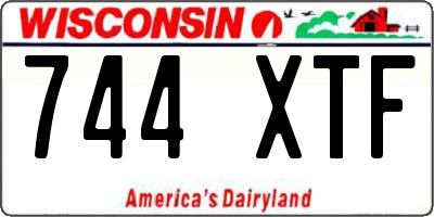 WI license plate 744XTF