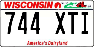 WI license plate 744XTI