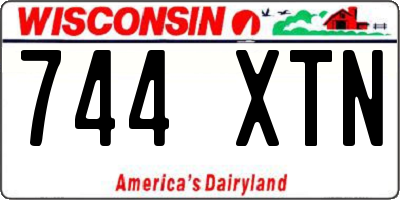 WI license plate 744XTN