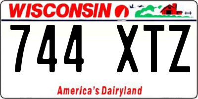 WI license plate 744XTZ