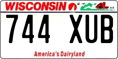 WI license plate 744XUB