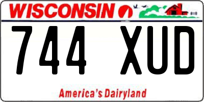WI license plate 744XUD