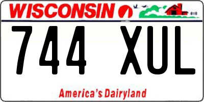 WI license plate 744XUL