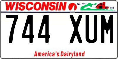 WI license plate 744XUM