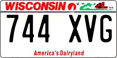 WI license plate 744XVG