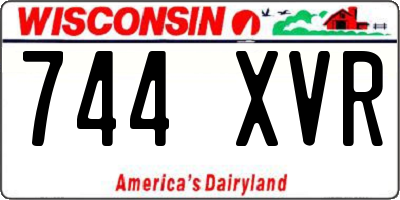 WI license plate 744XVR