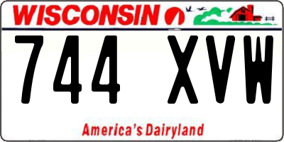 WI license plate 744XVW