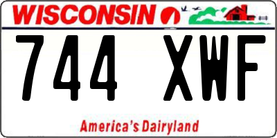 WI license plate 744XWF