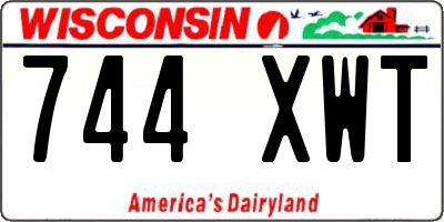 WI license plate 744XWT