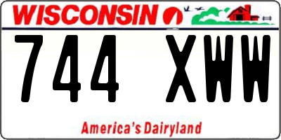 WI license plate 744XWW