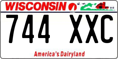 WI license plate 744XXC