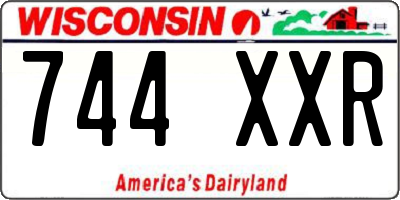 WI license plate 744XXR