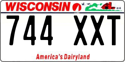 WI license plate 744XXT