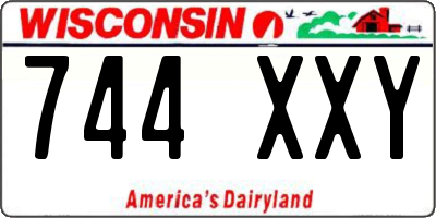 WI license plate 744XXY