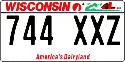 WI license plate 744XXZ