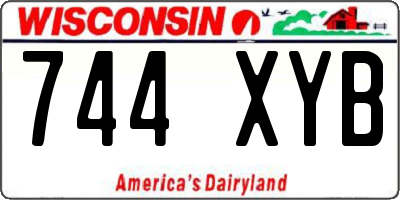 WI license plate 744XYB