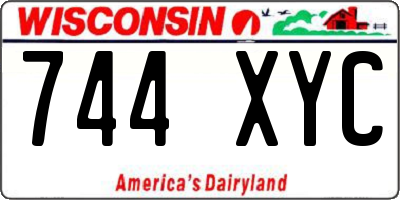 WI license plate 744XYC