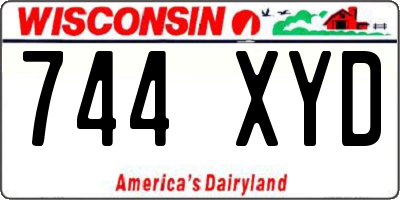 WI license plate 744XYD
