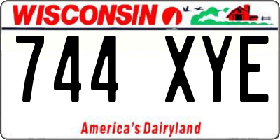WI license plate 744XYE