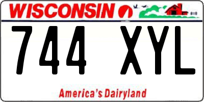 WI license plate 744XYL